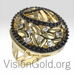 Золотое женское кольцо с бриллиантами 0692