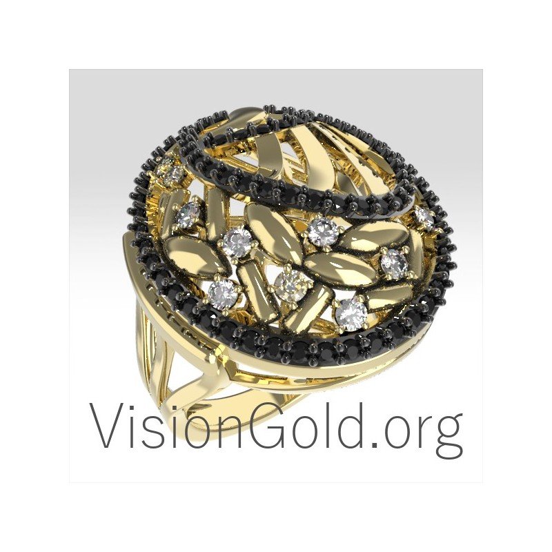 Anillo de mujer de oro con diamantes 0692