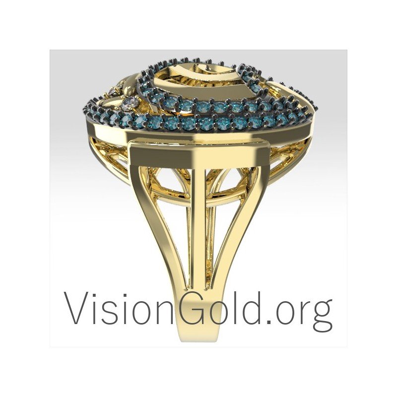 Золотое женское кольцо с бриллиантами 0692