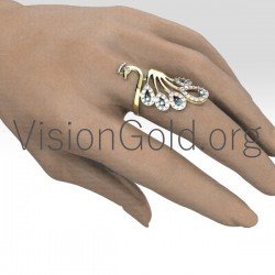 Cute Handcrafted Women Peacock Ring for Sale 0698