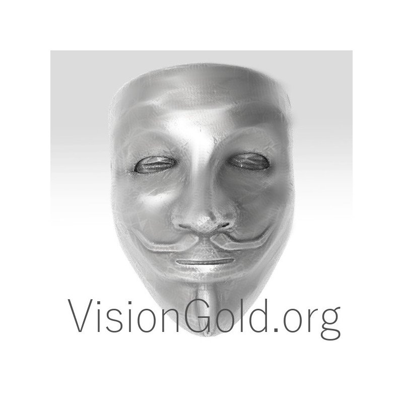 Ανδρικο Δαχτυλιδι Η Μασκα Των Anonymous 0174