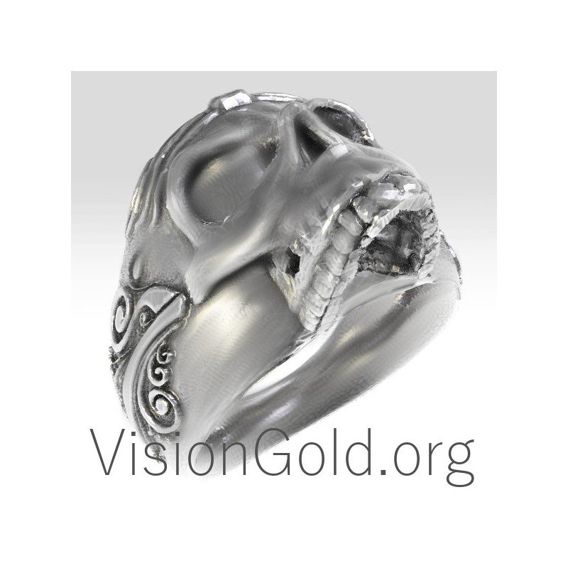 Skeletons & Skulls Handmade Sterling Silver Rings for Men 0178