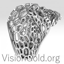 Мужское серебряное кольцо с черепом ручной работы 925 пробы 0185
