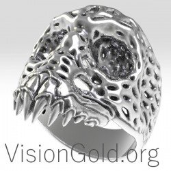 Men's Silver Skull Ring Guys Gifts Ring Skull Man Skull Rings Mens Jewelry Guys Gift Biker Ring Gift for Him Cool Ring 0185