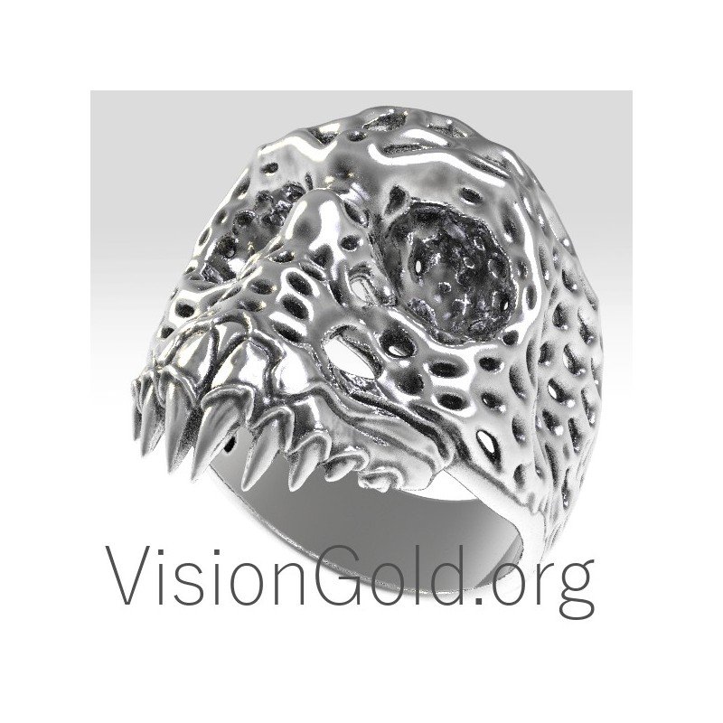 Men's Silver Skull Ring Guys Gifts Ring Skull Man Skull Rings Mens Jewelry Guys Gift Biker Ring Gift for Him Cool Ring 0185