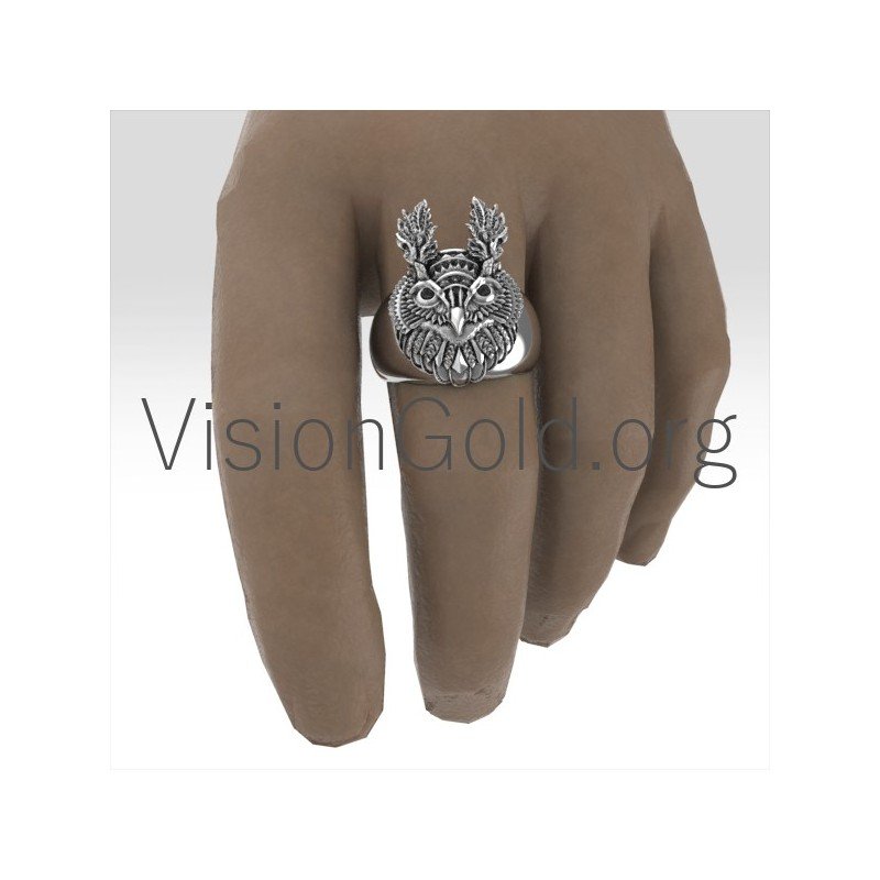 Anillo de plata unisex vintage para estilo único 0194