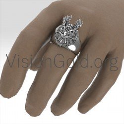 Anillo de plata unisex vintage para estilo único 0194