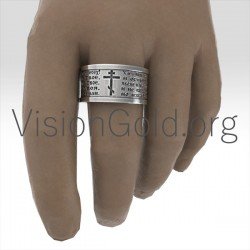 Anillo de plata 925 unisex con deseos de estilo ruso 0200