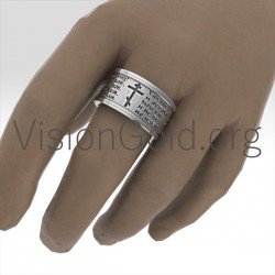 Anillo de plata 925 unisex con deseos de estilo ruso 0200