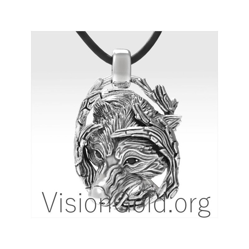 Ανδρικο Κοσμημα Μενταγιον- Κολιε Ασημενιο Χειροποιητο 925 Με