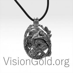 Ανδρικο Κοσμημα Μενταγιον- Κολιε Ασημενιο Χειροποιητο 925 Με