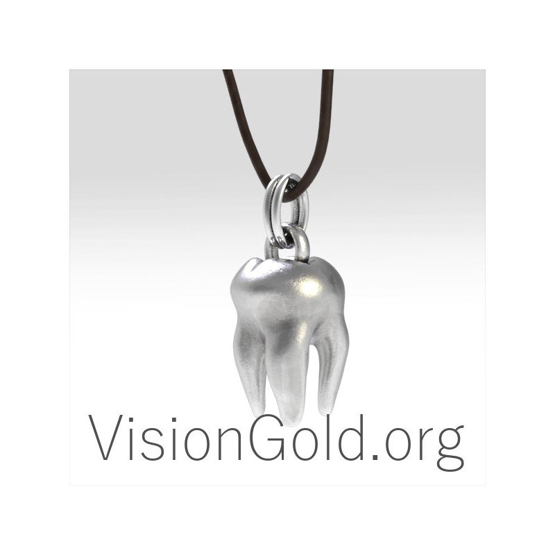 Tooth Charm Pendant Necklace, Tooth Charm, Tooth Pendant, Men's