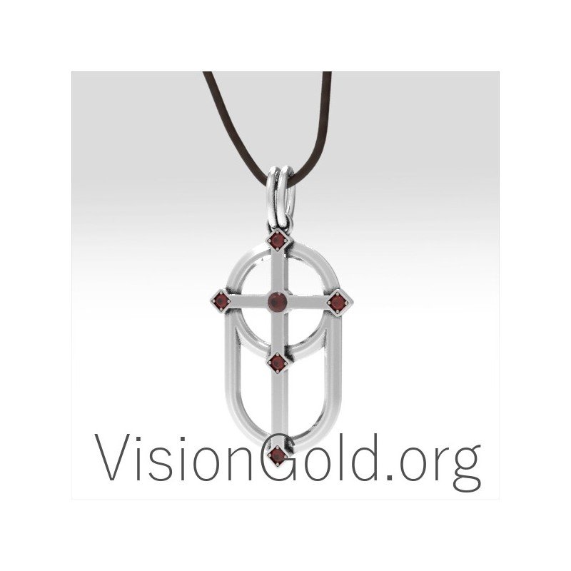 Men's Cross Necklace - Men's Religious Necklace - Men's Cross