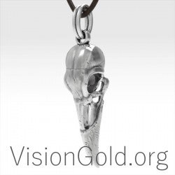 Gothic Ανδρικο Κοσμημα Για Το Λαιμο Χειροποιητο Σε Ασημι 925 Κορακι 0038