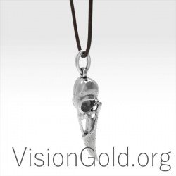 Gothic Ανδρικο Κοσμημα Για Το Λαιμο Χειροποιητο Σε Ασημι 925 Κορακι 0038