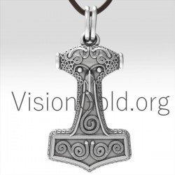 Joyas para hombres hechas a mano en plata 925 Celtic Viking Hammer 0039