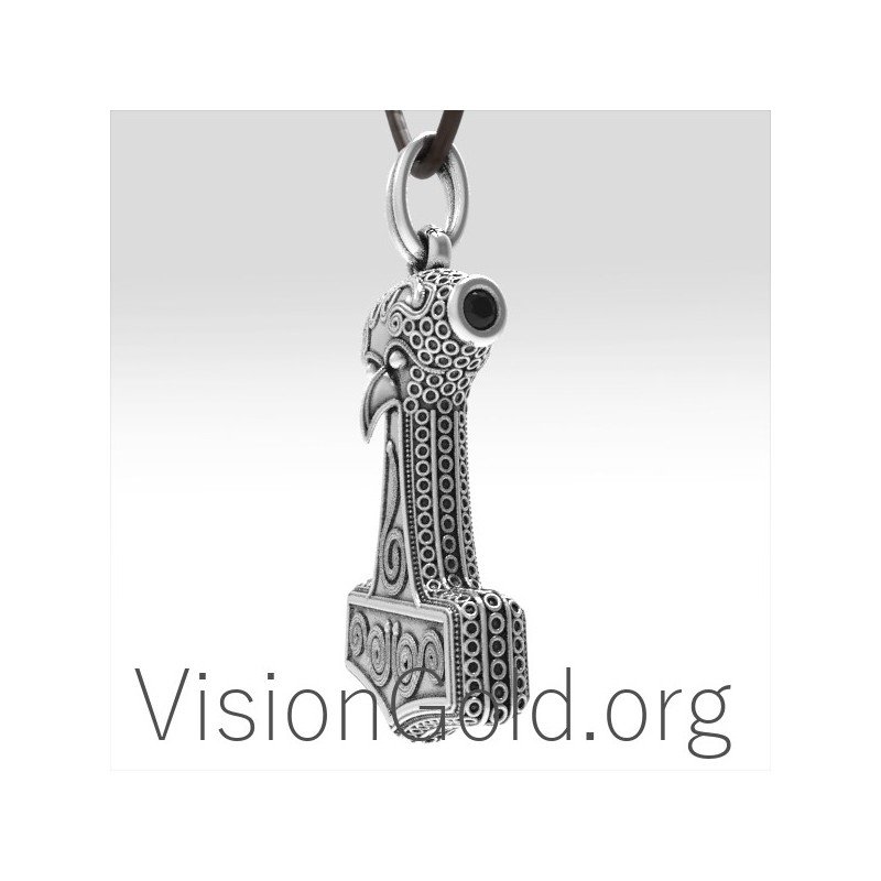 Joyas para hombres hechas a mano en plata 925 Celtic Viking Hammer 0039