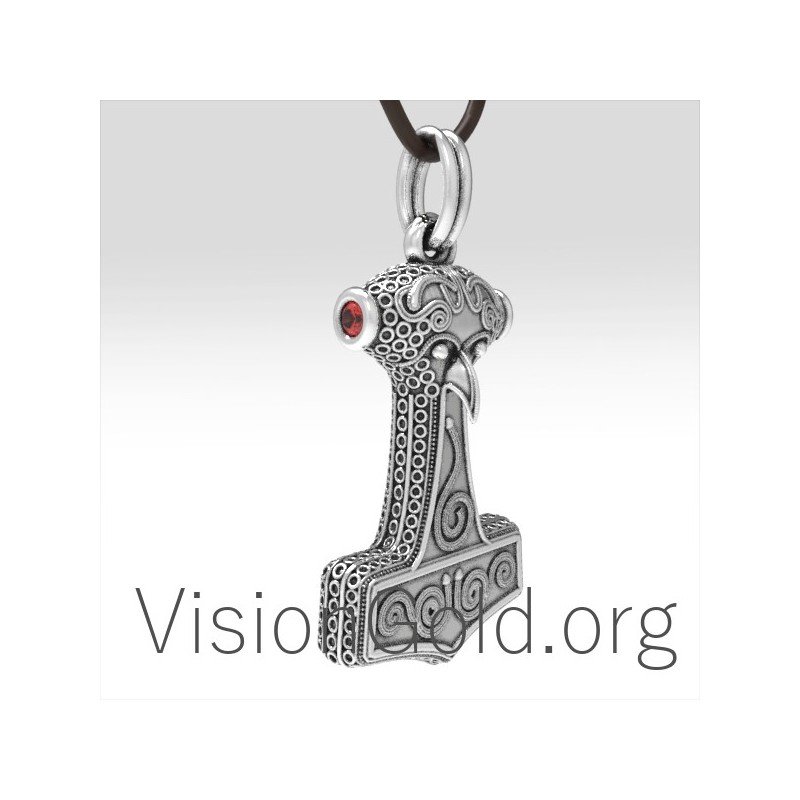 Joyas para hombres hechas a mano en plata 925 Celtic Viking Hammer 0039