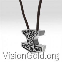 Ανδρικο Μενταγιον Κοσμημα Με Κελτικο Σχεδιο Το Σφυρι Του Thor 0040