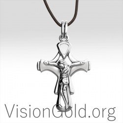 Men's Silver Cross / Cross Necklace for Men / Silver Cross Pendant / cross for man / Men's Crosses / Silver Necklace 0041