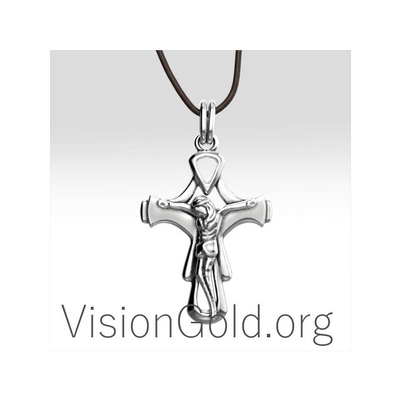 Men's Silver Cross / Cross Necklace for Men / Silver Cross Pendant / cross for man / Men's Crosses / Silver Necklace 0041