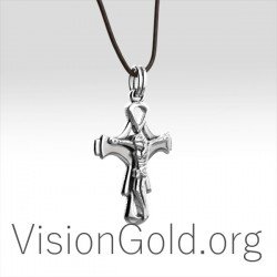 Men's Silver Cross / Cross Necklace for Men / Silver Cross Pendant / cross for man / Men's Crosses / Silver Necklace 0041