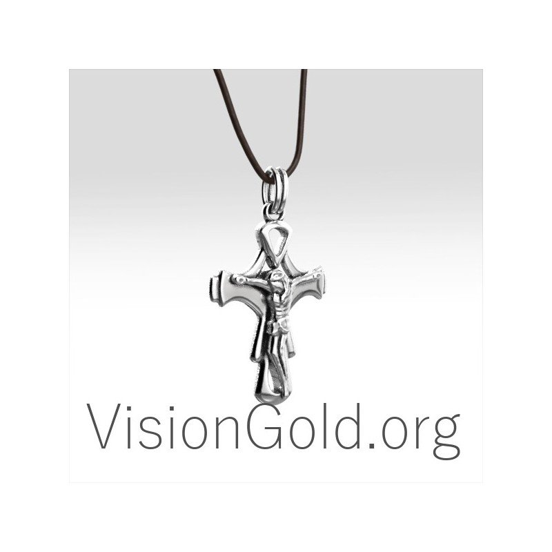 Men's Silver Cross / Cross Necklace for Men / Silver Cross Pendant / cross for man / Men's Crosses / Silver Necklace 0041