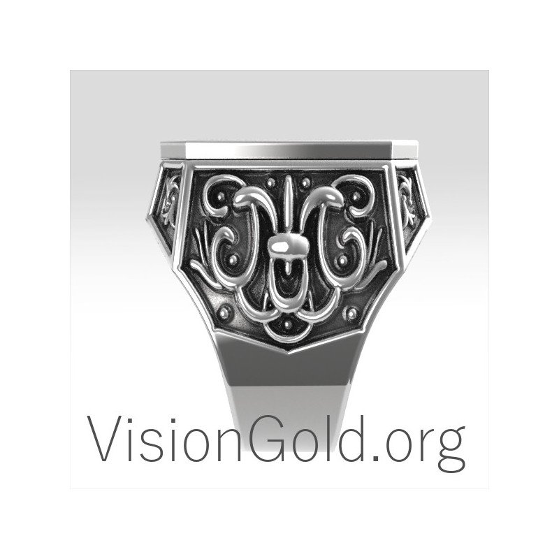 Vintage Mens Jesus Ring,Religious Silver Ring,Christian