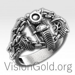 Anillo de plata 925 para hombre Wild Look Machine Jewelry 0211