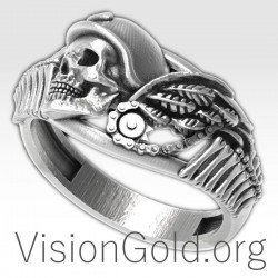Skull Ring, Skull Jewelry, Silver Skull Ring For Men And Women, Sterling Silver Skull Ring,Skeleton Ring, Unique Ring 0212