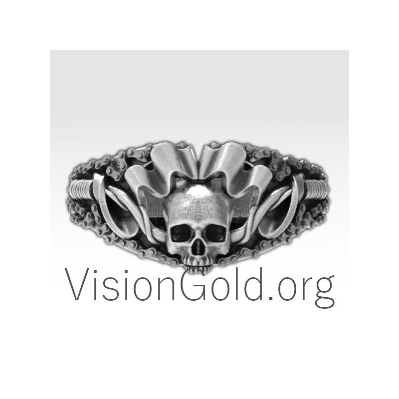 Anillo de hombre, anillo de calavera de hombre, anillo de hombre barato, joyería de hombre 0215