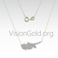 Collar De Mujer En Plata 925 U Oro K9 Chipre 0199
