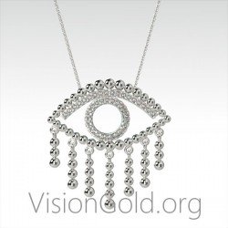 Красивое высококачественное женское ожерелье с ушками из 14-каратного золота или 18-каратного золота с бриллиантами 0191