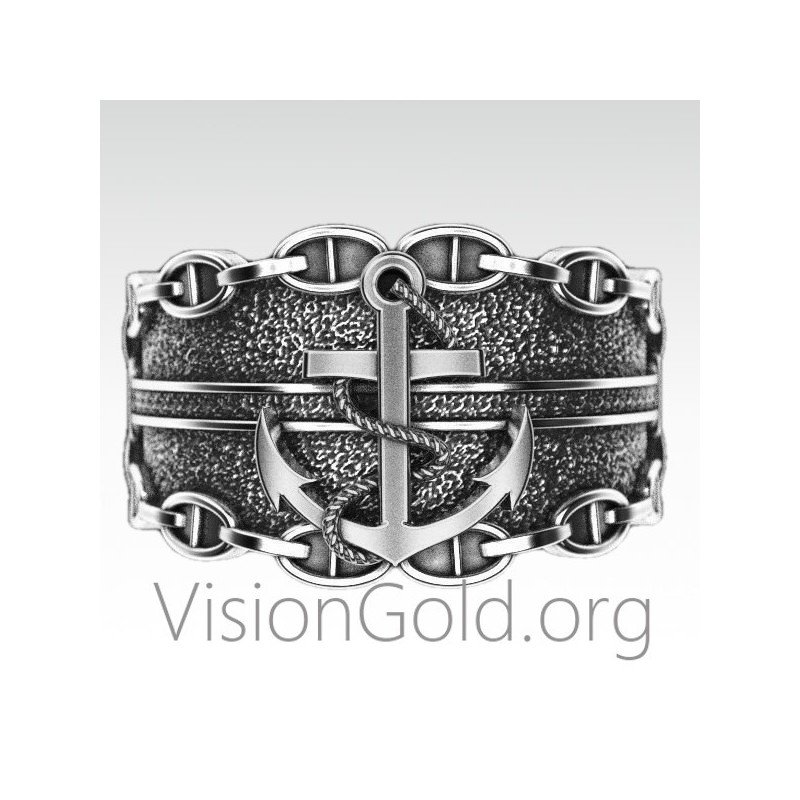 Ανδρικο Δαχτυλιδι Κοσμημα Με Αγκυρα-Δαχτυλιδι Αγκυρα- Ανδρικα