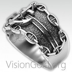 Anillo de ancla para hombre - Anillo de ancla - Joyería para hombre 0232