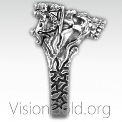 Ασημενιο Ανδρικο Δαχτυλιδι Με Νεκροκεφαλη Και Στεμμα Διαθεσιμο