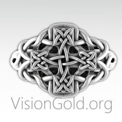 Χειροποιητο Ανδρικο Δαχτυλιδι Σταυρος Με Σκαλιστα Συμπλεγματα