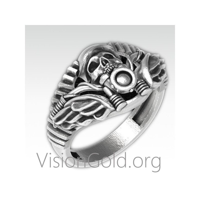 Skull Ring, Skull Jewelry, Silver Skull Ring, Sterling Silver