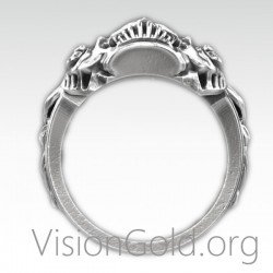 Gothic-Punk-Rock Silber Herrenring- Herrenschmuck-