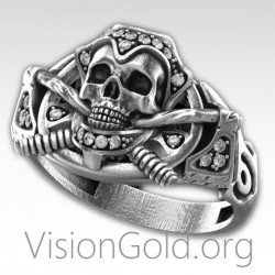 Специальное мужское кольцо ручной работы из серебра 925 пробы
