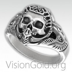 Herrenring Nekrozephalie- Ringe Herrenringe Gothic- Punk