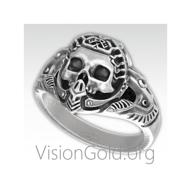 Herrenring Nekrozephalie- Ringe Herrenringe Gothic- Punk