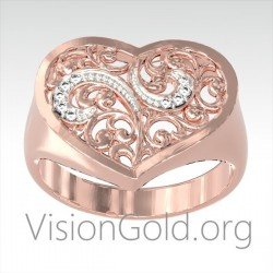 Χρυσο Δαχτυλιδι Καρδια- Γυναικειο Δαχτυλιδι Καρδια- Γυναικεια