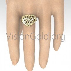 Gold Ring Herz- Frauen Ring Herz- Frauen Ringe 0738