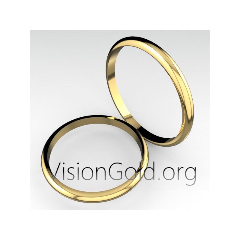 Κλασικες Βερες Γαμου 2 Mm Σε Λευκοχρυσο Κιτρινο Χρυσο Η Ροζ