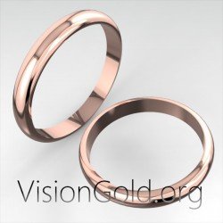 Anillos De Boda O Compromiso Clásicos Hechos A Mano 3Mm En Oro Blanco - Oro Amarillo O Oro Rosa 0026