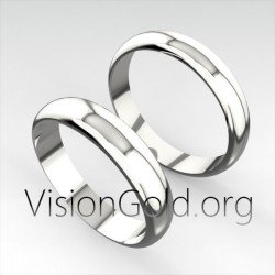 Beautiful Wedding Bands In Classic Curved Design 4Mm Wide