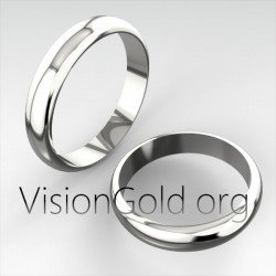 Beautiful Wedding Bands In Classic Curved Design 4Mm Wide