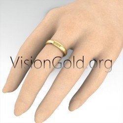 Anillos De Compromiso En Diseño Curvo Clásico 4 Mm De Ancho Oro Blanco- Oro Amarillo- Oro Rosa 0027