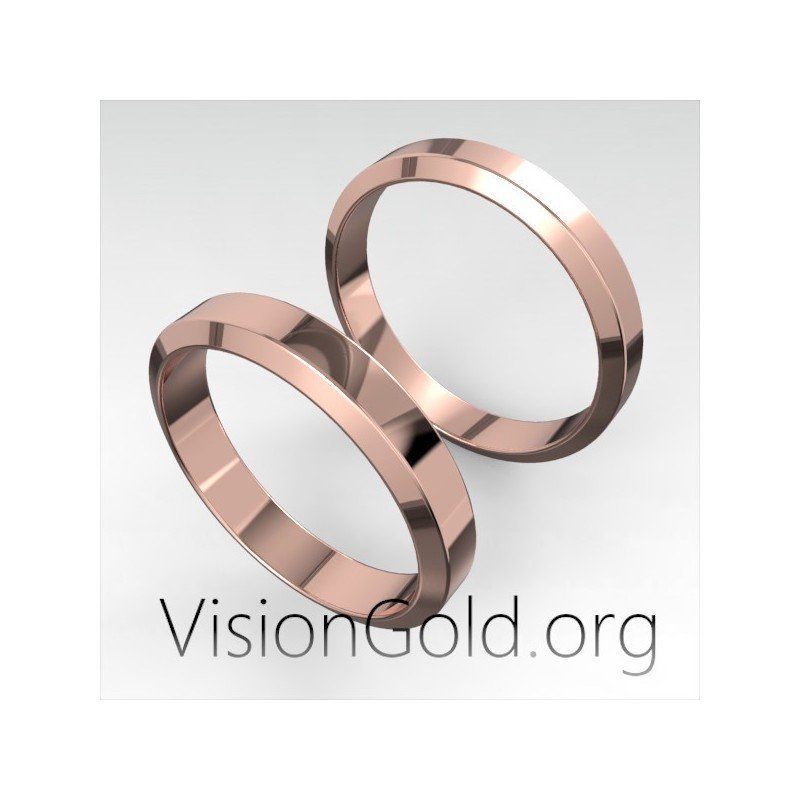 Обручальные кольца Белое золото - Золото - Розовое золото в классическом дизайне